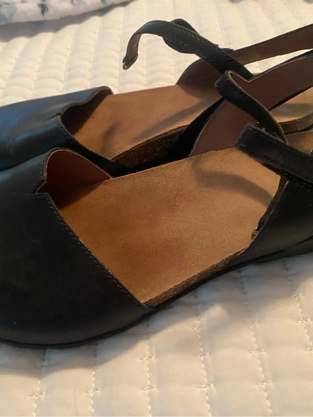 Women's Black Leather-Look Slingback Flats